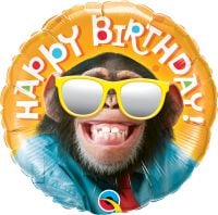 18" Happy Birthday Chimp (non-packaged) Balloon