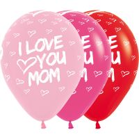 11" Love You Mom Assortment (50pcs) Balloons