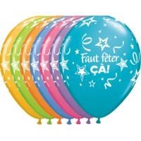 11" Faut Feter Ca Serpentins Assortment (50pcs) Balloons