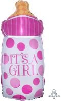 18" Shape It's A Girl Baby Bottle Balloon