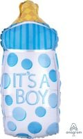 18" Shape It's A Boy Baby Bottle Balloon