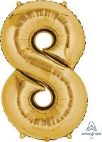 34" Gold Number 8 Balloon