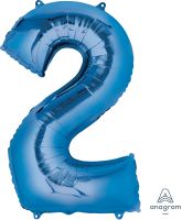 34" Blue Number 2 Balloon
