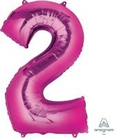 34" Pink Number 2 Balloon