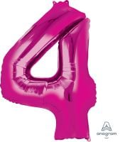 34" Pink Number 4 Balloon