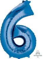 34" Blue Number 6 Balloon