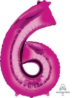 34" Pink Number 6 Balloon
