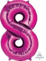 34" Pink Number 8 Balloon