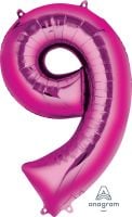 34" Pink Number 9 Balloon