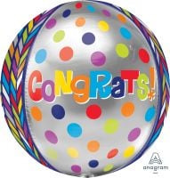 Orbz Dotty Geometric Congrats Balloon