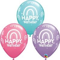 11" Birthday Boho Rainbows (50pcs) Balloons