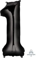 34" Black Number 1 Balloon