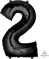 34" Black Number 2 Balloon