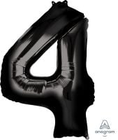34" Black Number 4 Balloon