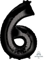 34" Black Number 6 Balloon