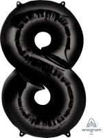 34" Black Number 8 Balloon