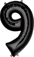 34" Black Number 9 Balloon