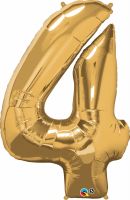34" Gold Number 4 Balloon