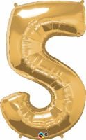 34" Gold Number 5 Balloon