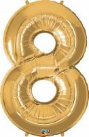 34" Gold Number 8 Balloon