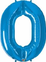 34" Sapphire Blue Number 0 Balloon