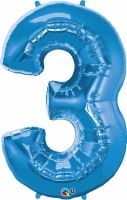 34" Sapphire Blue Number 3 Balloon