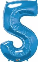34" Sapphire Blue Number 5 Balloon