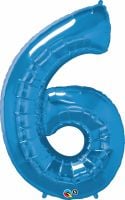 34" Sapphire Blue Number 6 Balloon