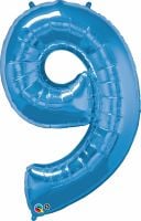 34" Sapphire Blue Number 9 Balloon