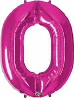 34" Magenta Number 0 Balloon