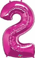 34" Magenta Number 2 Balloon