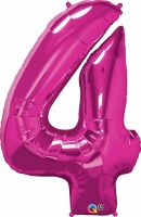 34" Magenta Number 4 Balloon
