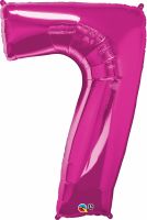 34" Magenta Number 7 Balloon