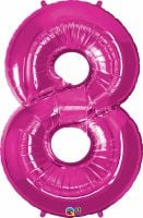 34" Magenta Number 8 Balloon