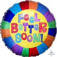 18" Feel Better Soon! Rainbow Balloon
