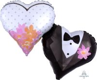 SuperShape Wedding Couple Hearts Balloon