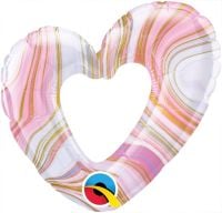 14" Mini Open Heart Colorful Marble Balloon