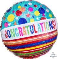 18" Holographic Congratulations Sparkle Balloon