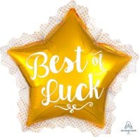 SuperShape Best of Luck Gold Star Balloon