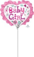 Mini Shape Baby Girl Heart Floral with Ruffle Balloon