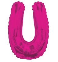 14" Pink Letter U Balloon