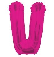 14" Pink Letter V Balloon
