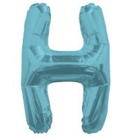 14" Light Blue Letter H Balloon