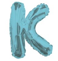 14" Light Blue Letter K Balloon