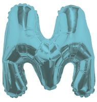 14" Light Blue Letter M Balloon