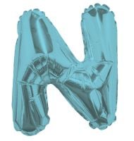 14" Light Blue Letter N Balloon