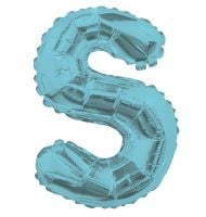 14" Light Blue Letter S Balloon