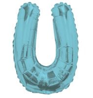 14" Light Blue Letter U Balloon