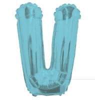 14" Light Blue Letter V Balloon