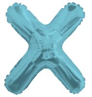 14" Light Blue Letter X Balloon
